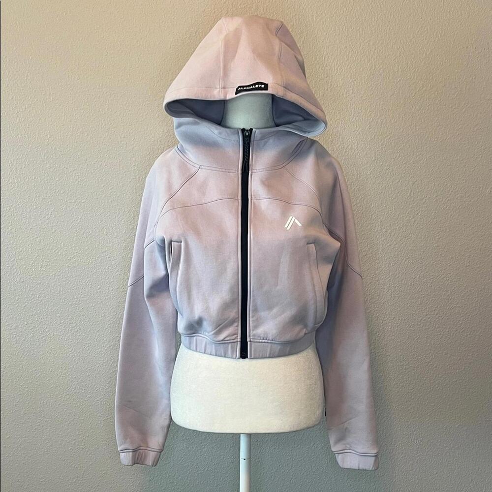 Alphalete ELMTs Cropped Full Zip Hoodie Lilac Size XS